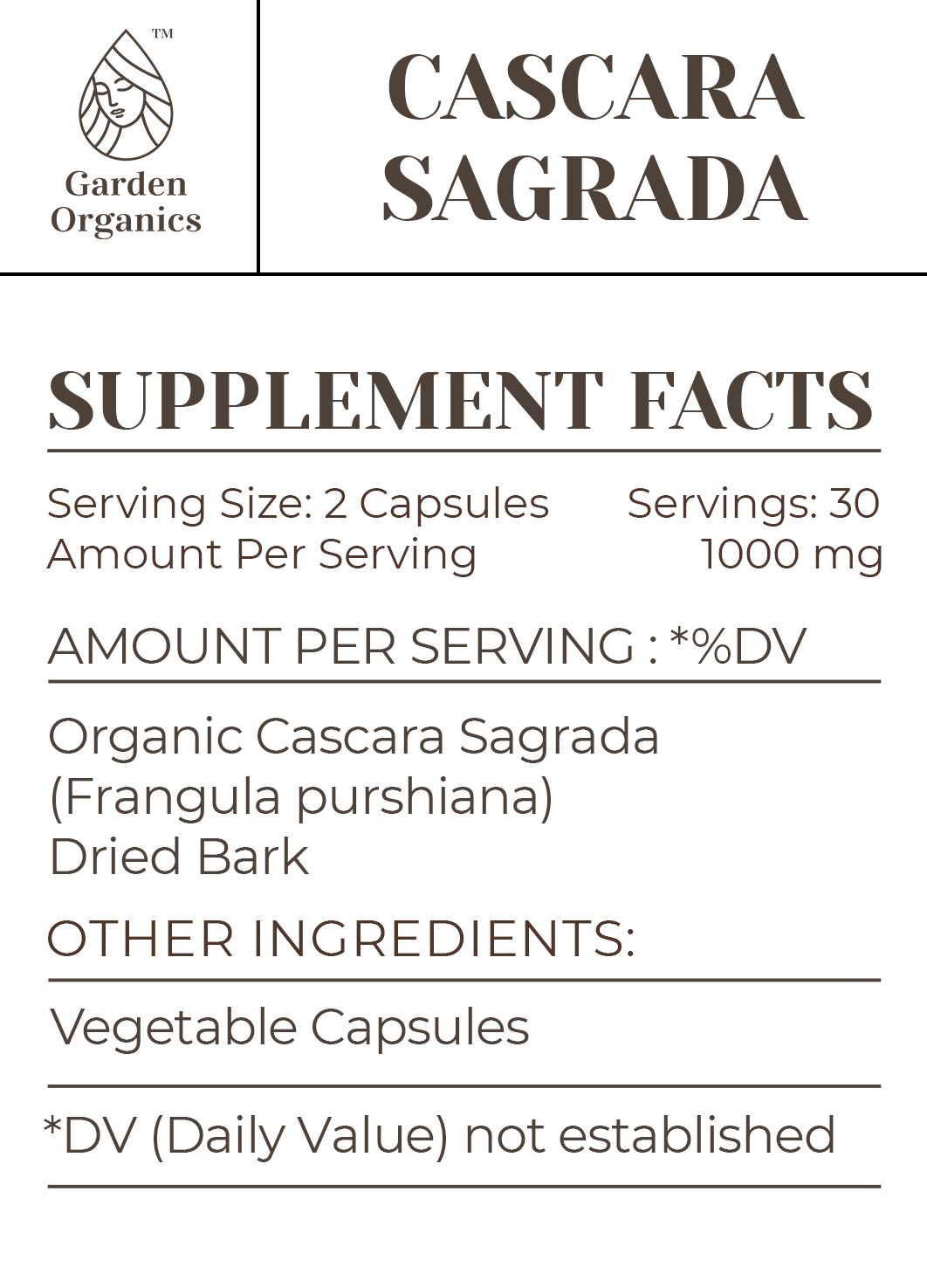 Cascara Sagrada Capsules gardenixx Vitamins & Supplements gardenixx