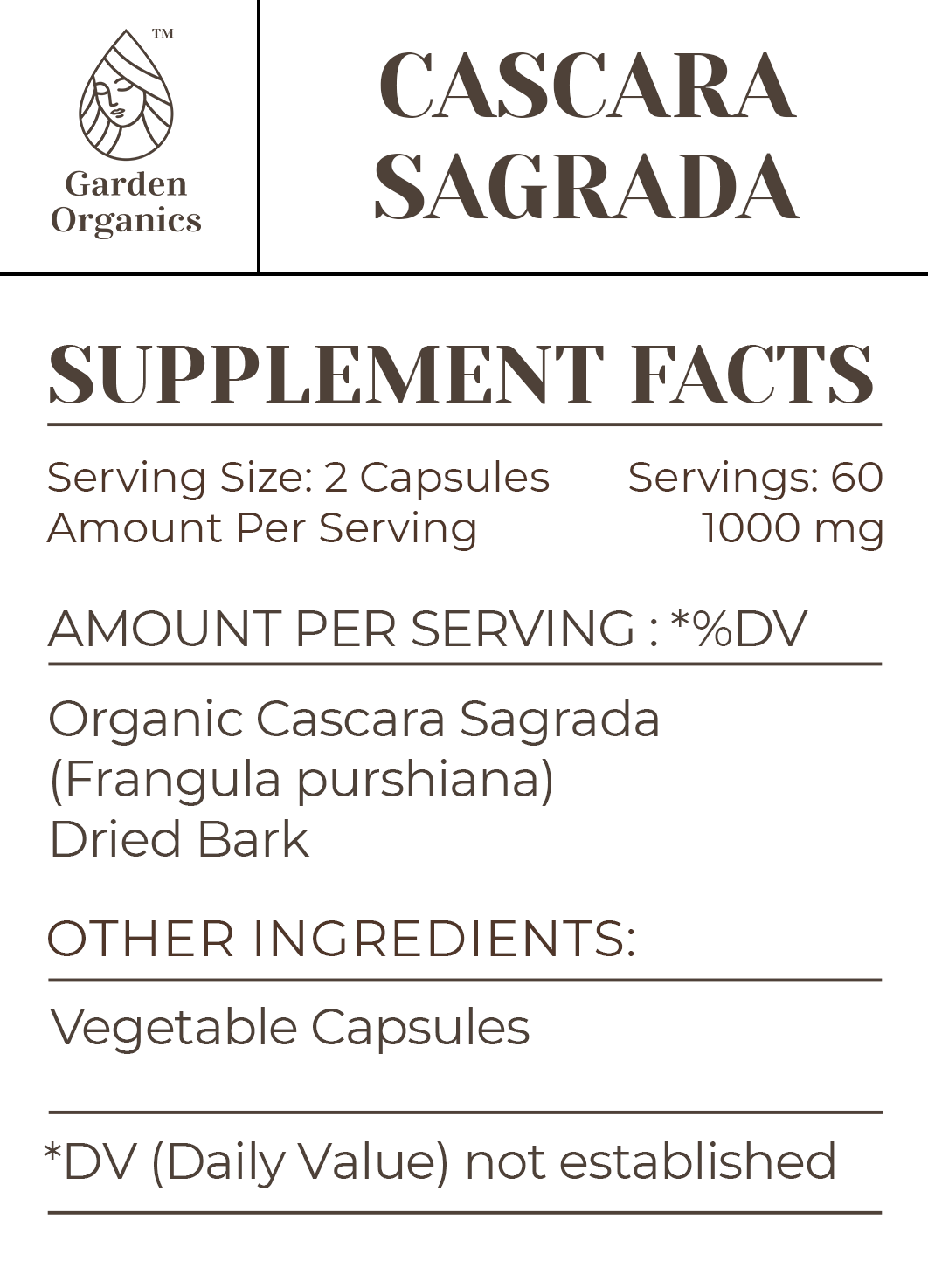 Cascara Sagrada Capsules gardenixx Vitamins & Supplements gardenixx