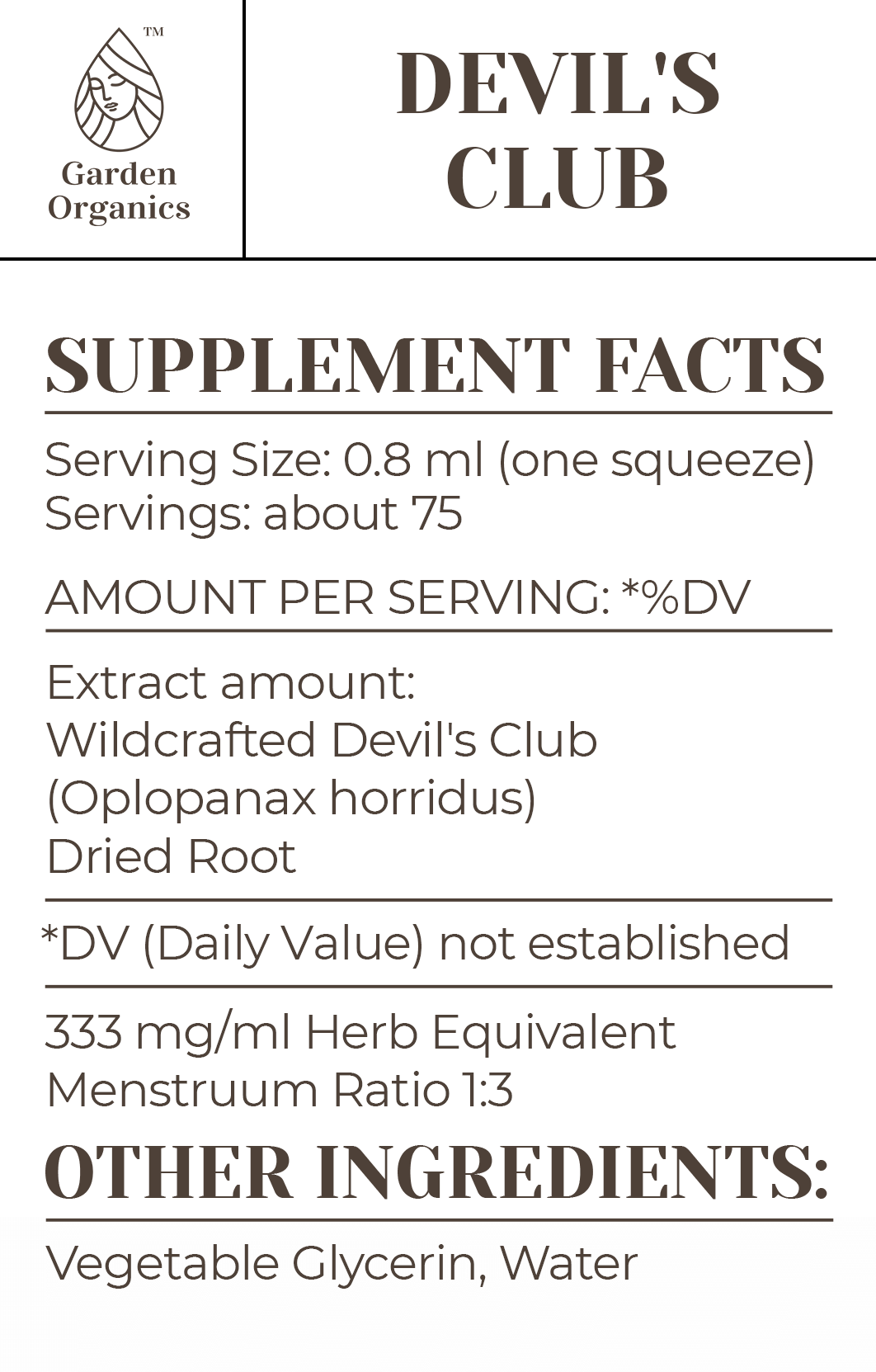 Devil's Club Tincture gardenixx Vitamins & Supplements gardenixx