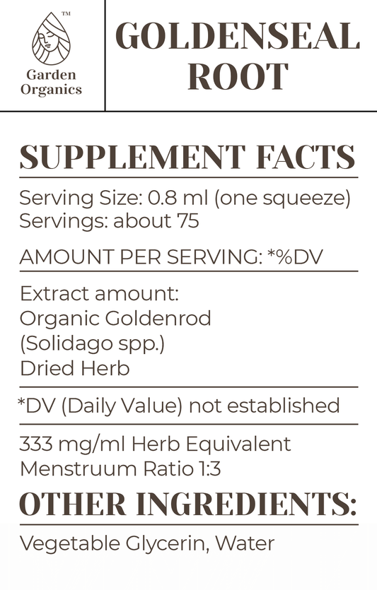Buy Goldenseal Root Tincture online - Garden Organics