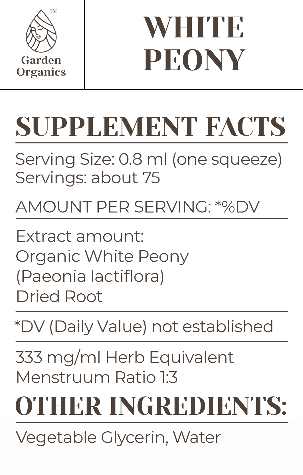 White Peony Tincture gardenixx Vitamins & Supplements gardenixx