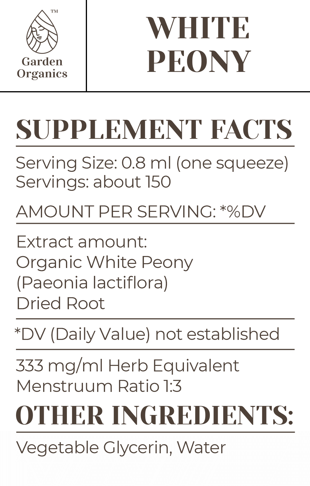 White Peony Tincture gardenixx Vitamins & Supplements gardenixx