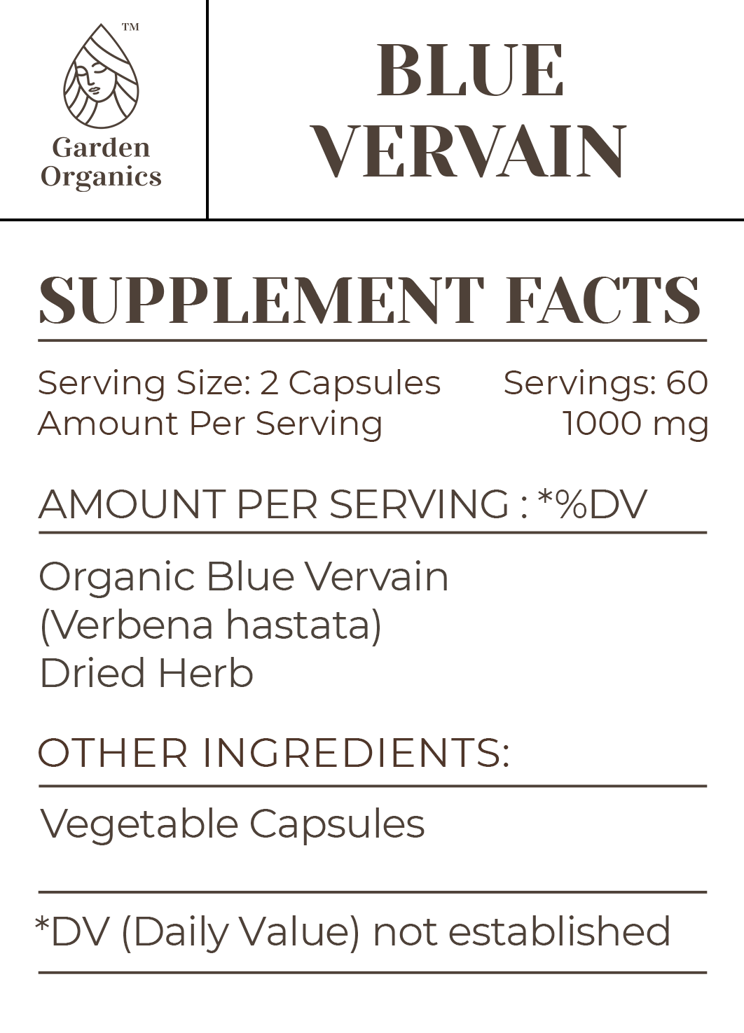 Buy Blue Vervain Capsules online - Garden Organics
