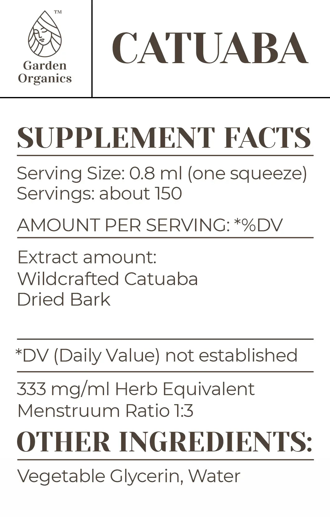 Buy Catuaba Tincture online - Garden Organics