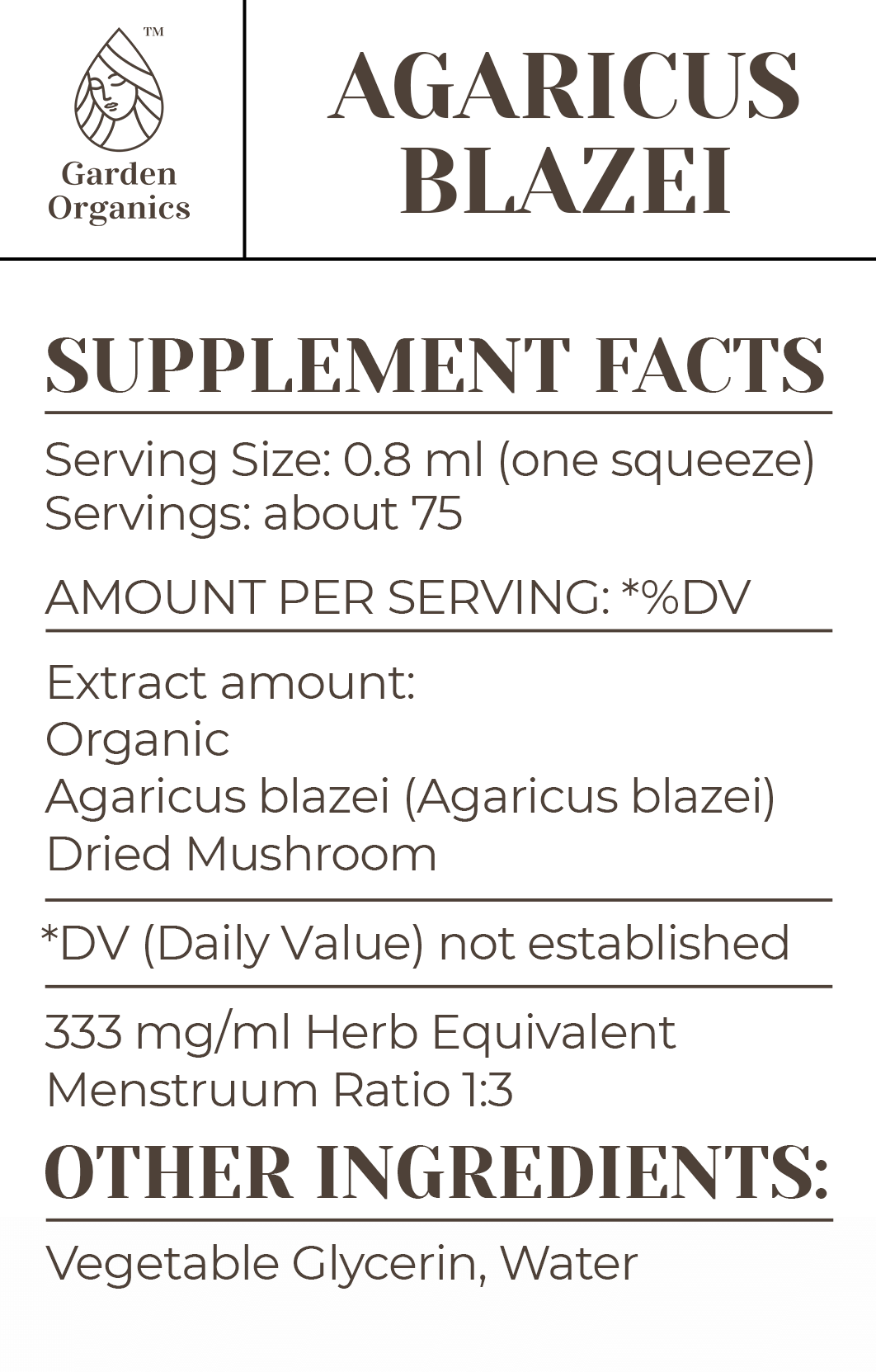 Buy Agaricus Blazei Tincture online - Garden Organics