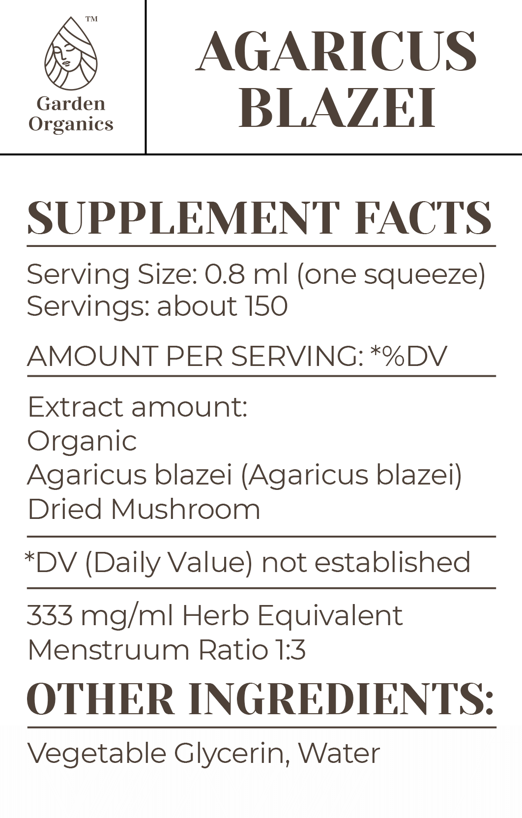 Buy Agaricus Blazei Tincture online - Garden Organics