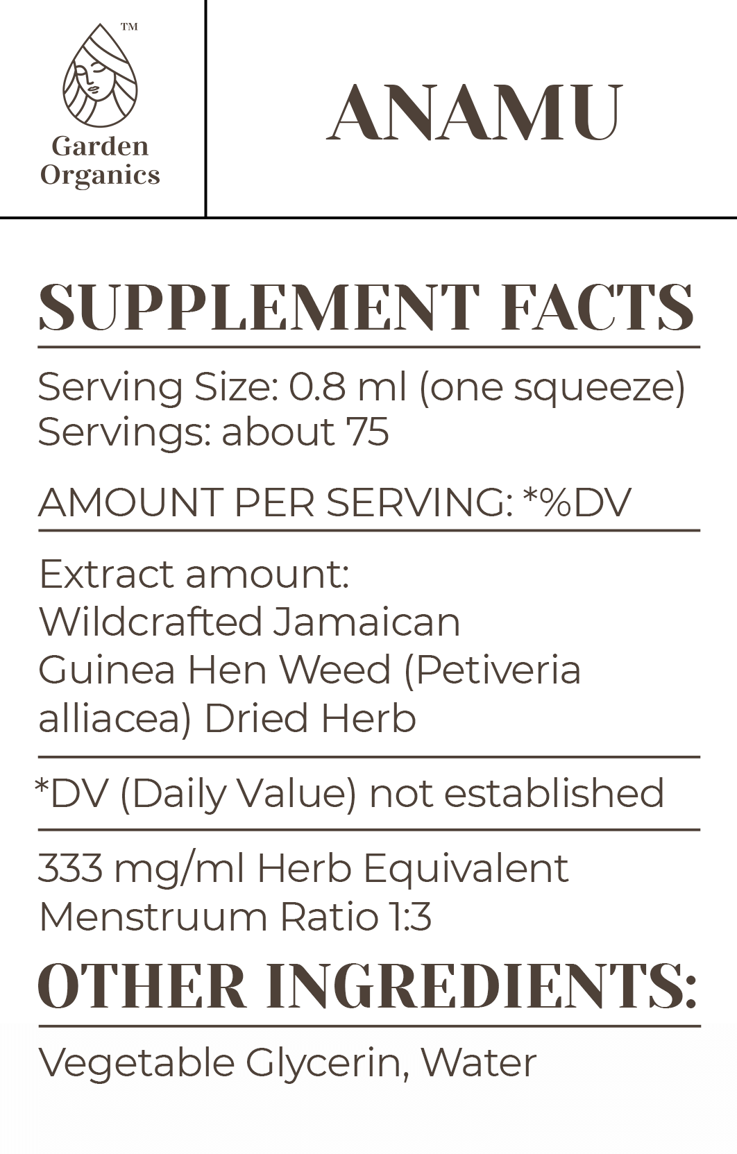 Buy Anamu Tincture online - Garden Organics