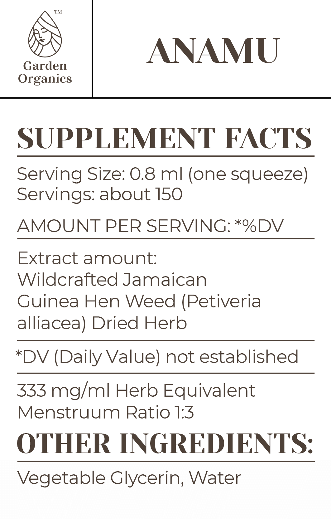 Buy Anamu Tincture online - Garden Organics