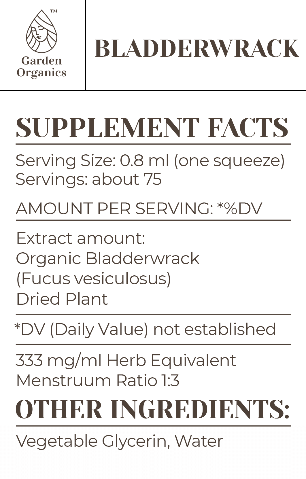 Buy Bladderwrack Tincture online - Garden Organics