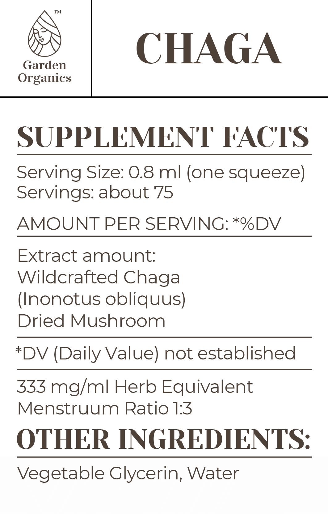 Buy Chaga Tincture online - Garden Organics