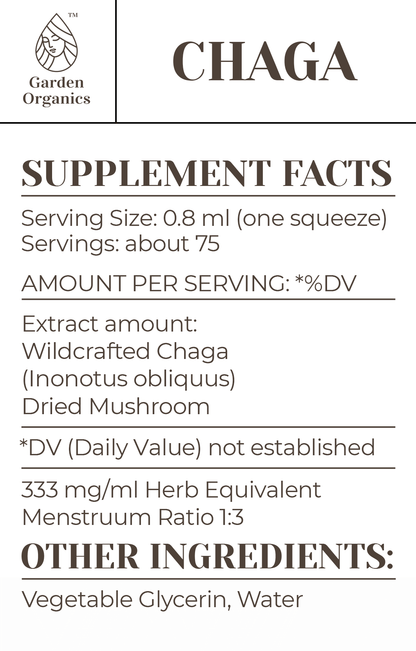 Buy Chaga Tincture online - Garden Organics