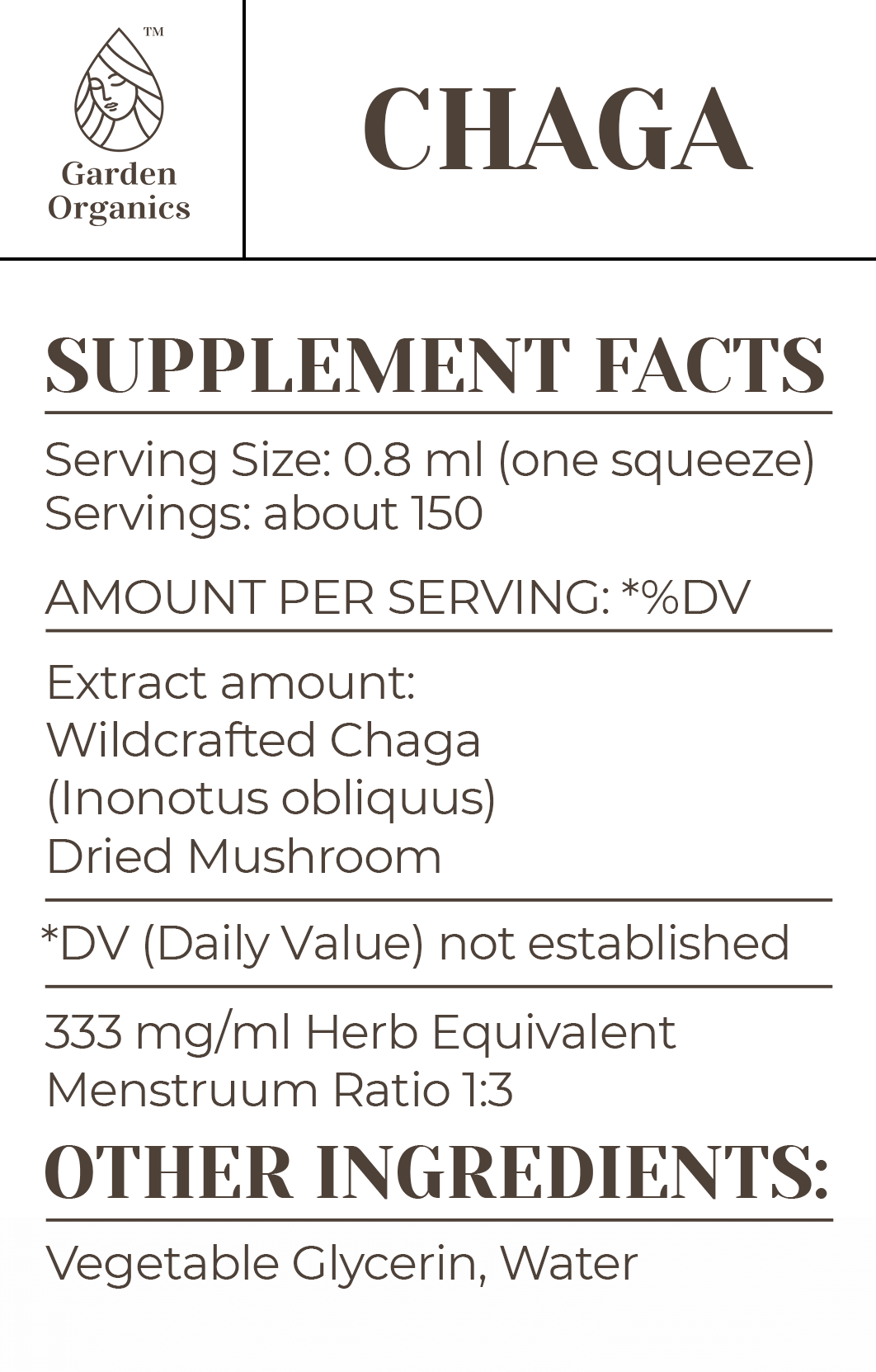 Buy Chaga Tincture online - Garden Organics