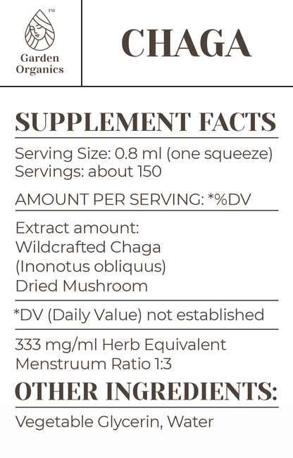 Buy Chaga Tincture online - Garden Organics