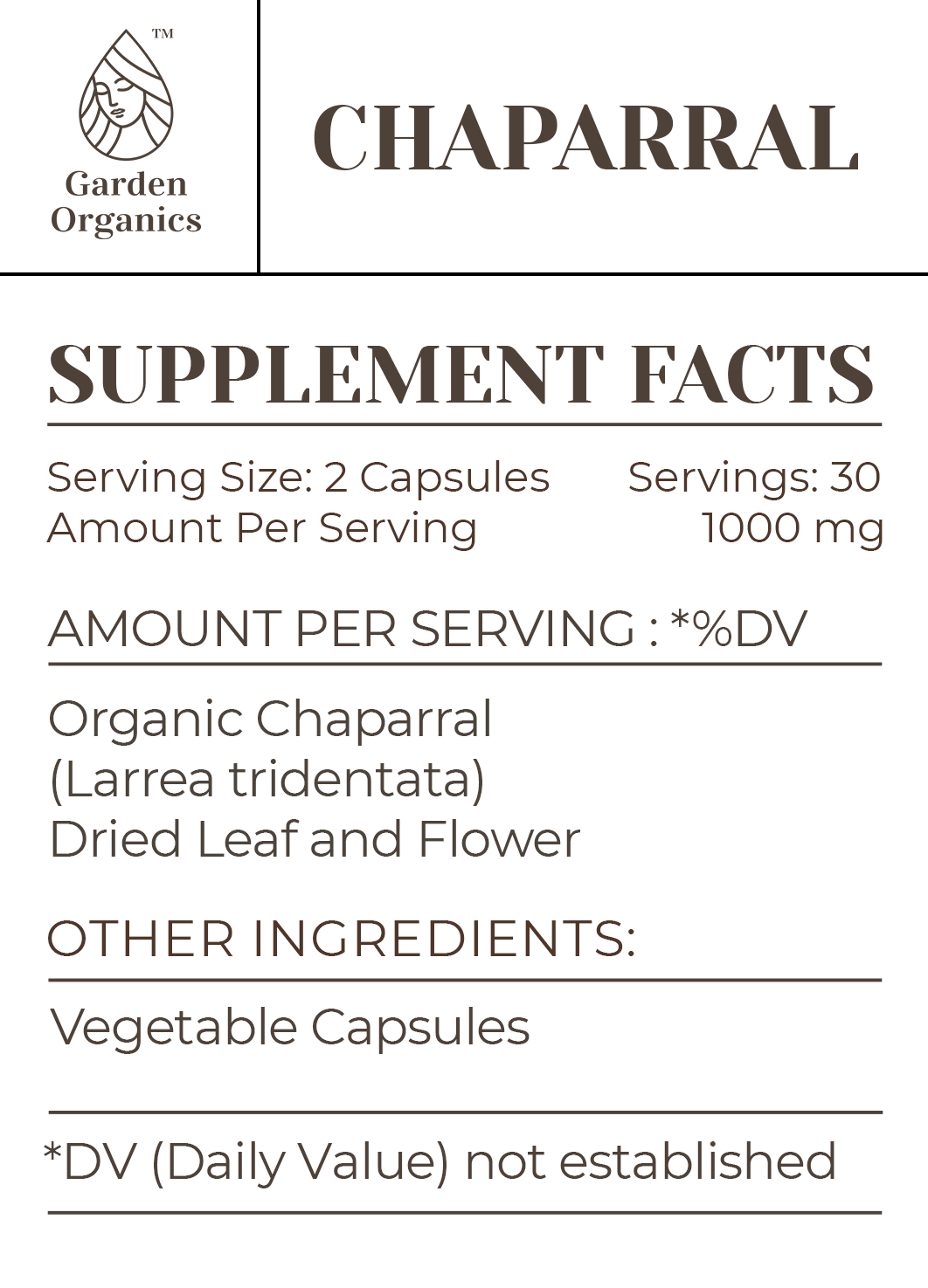 Buy Chaparral Capsules online - Garden Organics