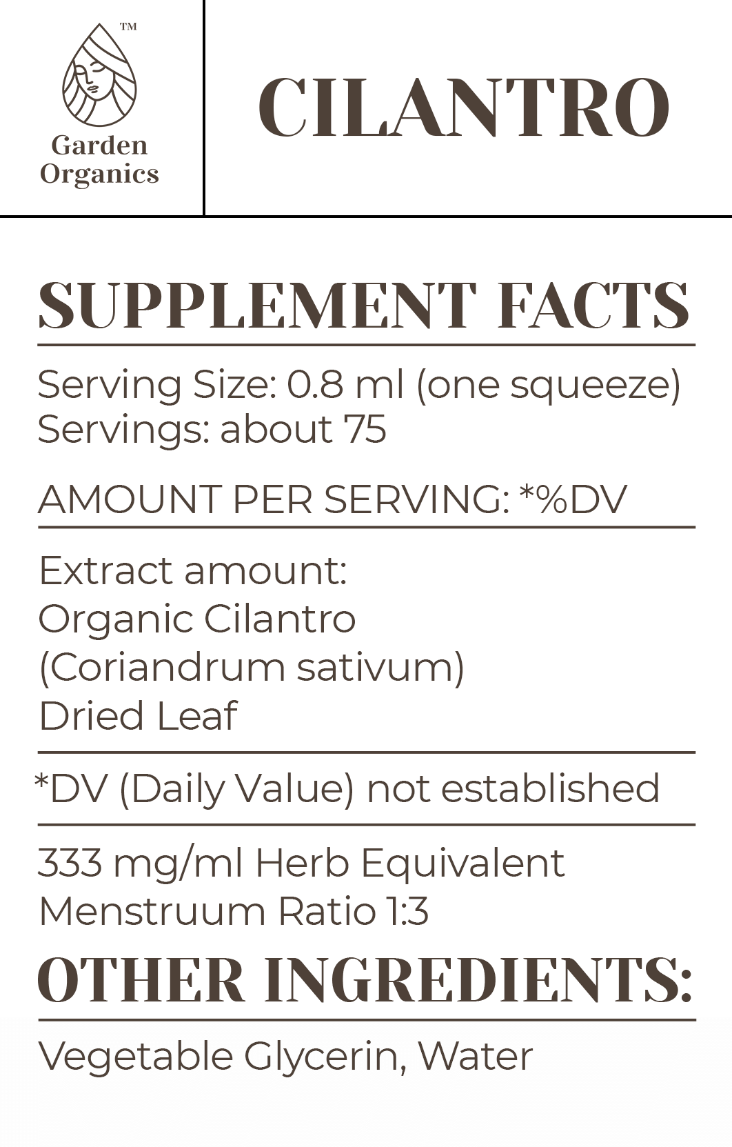 Buy Cilantro Tincture online - Garden Organics