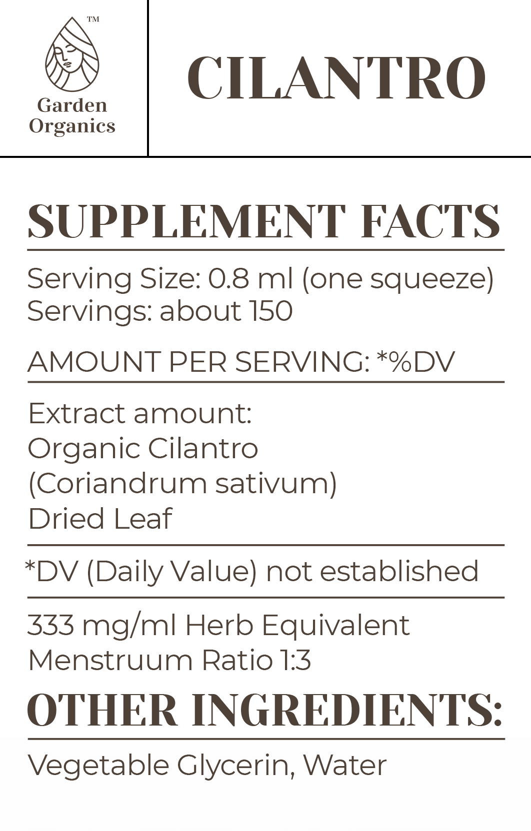 Buy Cilantro Tincture online - Garden Organics