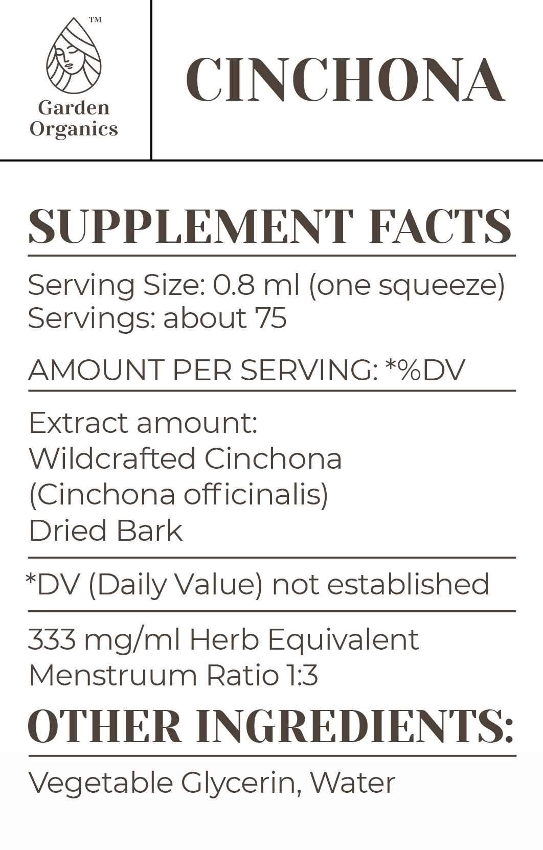 Buy Cinchona Tincture online - Garden Organics