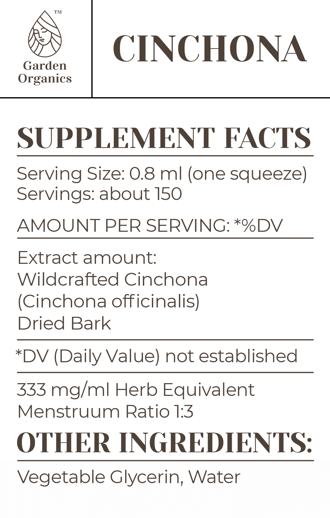 Buy Cinchona Tincture online - Garden Organics