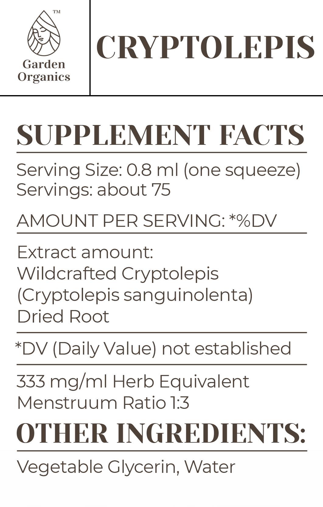 Buy Cryptolepis Tincture online - Garden Organics