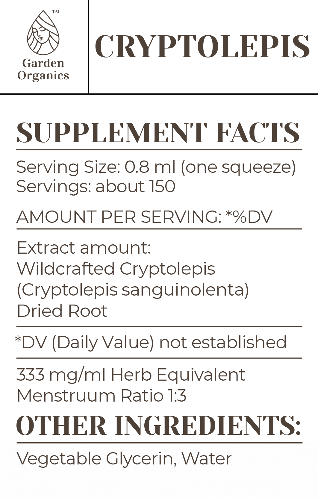 Buy Cryptolepis Tincture online - Garden Organics