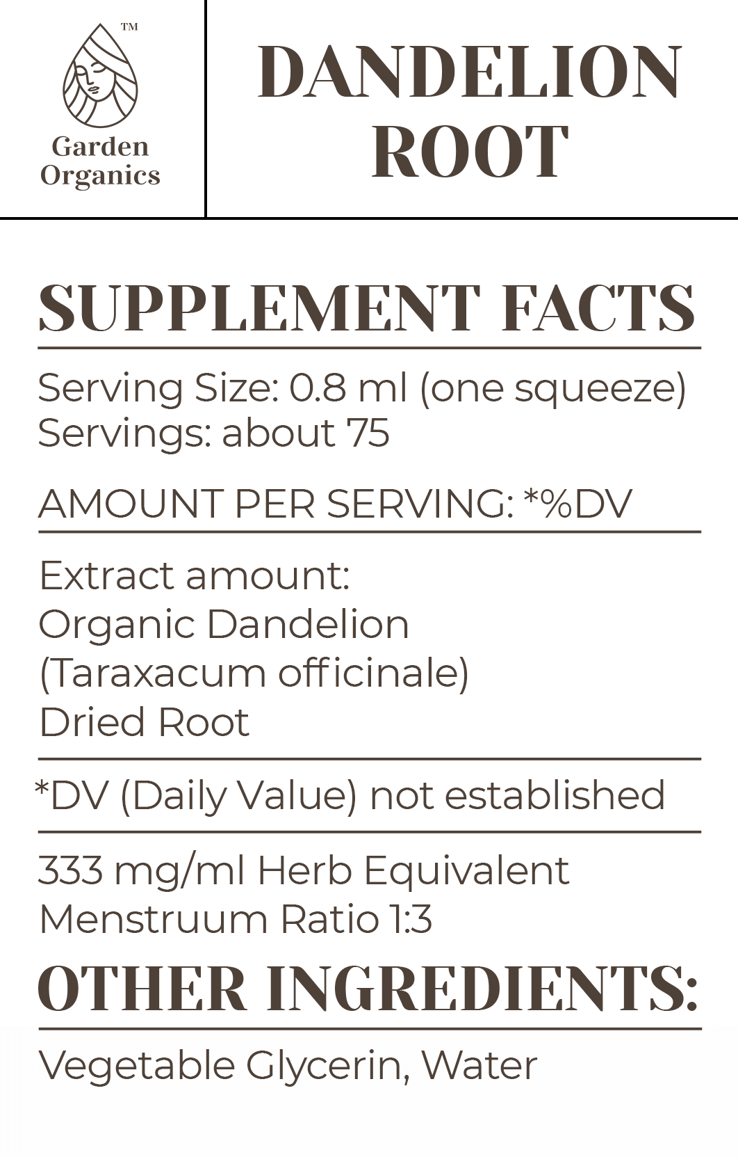 Buy Dandelion Root Tincture online - Garden Organics