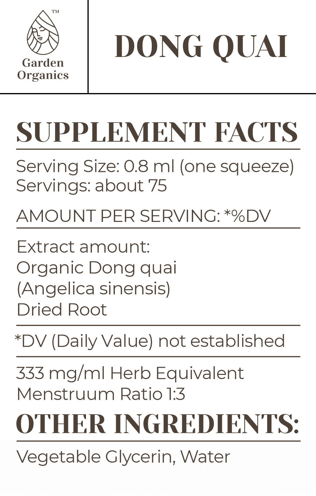 Buy Dong Quai Tincture online - Garden Organics