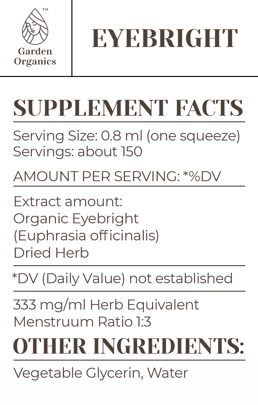 Buy Eyebright Tincture online - Garden Organics