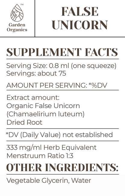 Buy False Unicorn Tincture online - Garden Organics