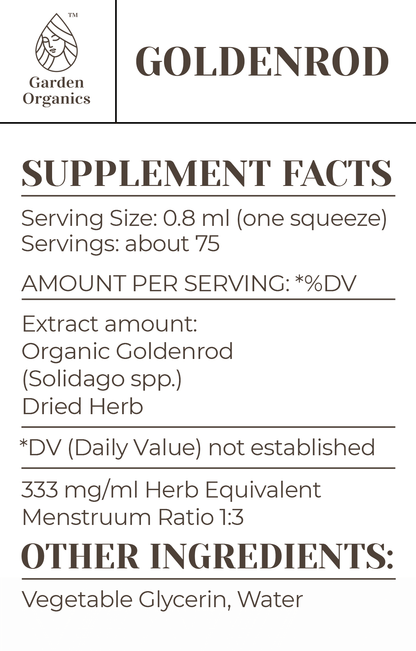 Buy Goldenrod Tincture online - Garden Organics