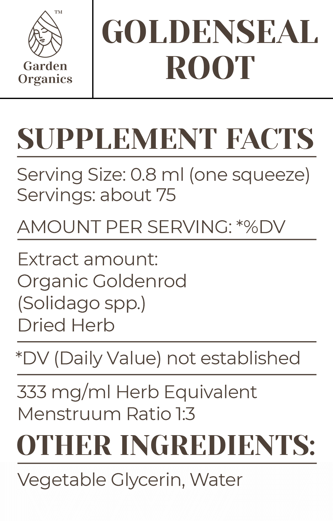 Buy Goldenseal Root Tincture online - Garden Organics