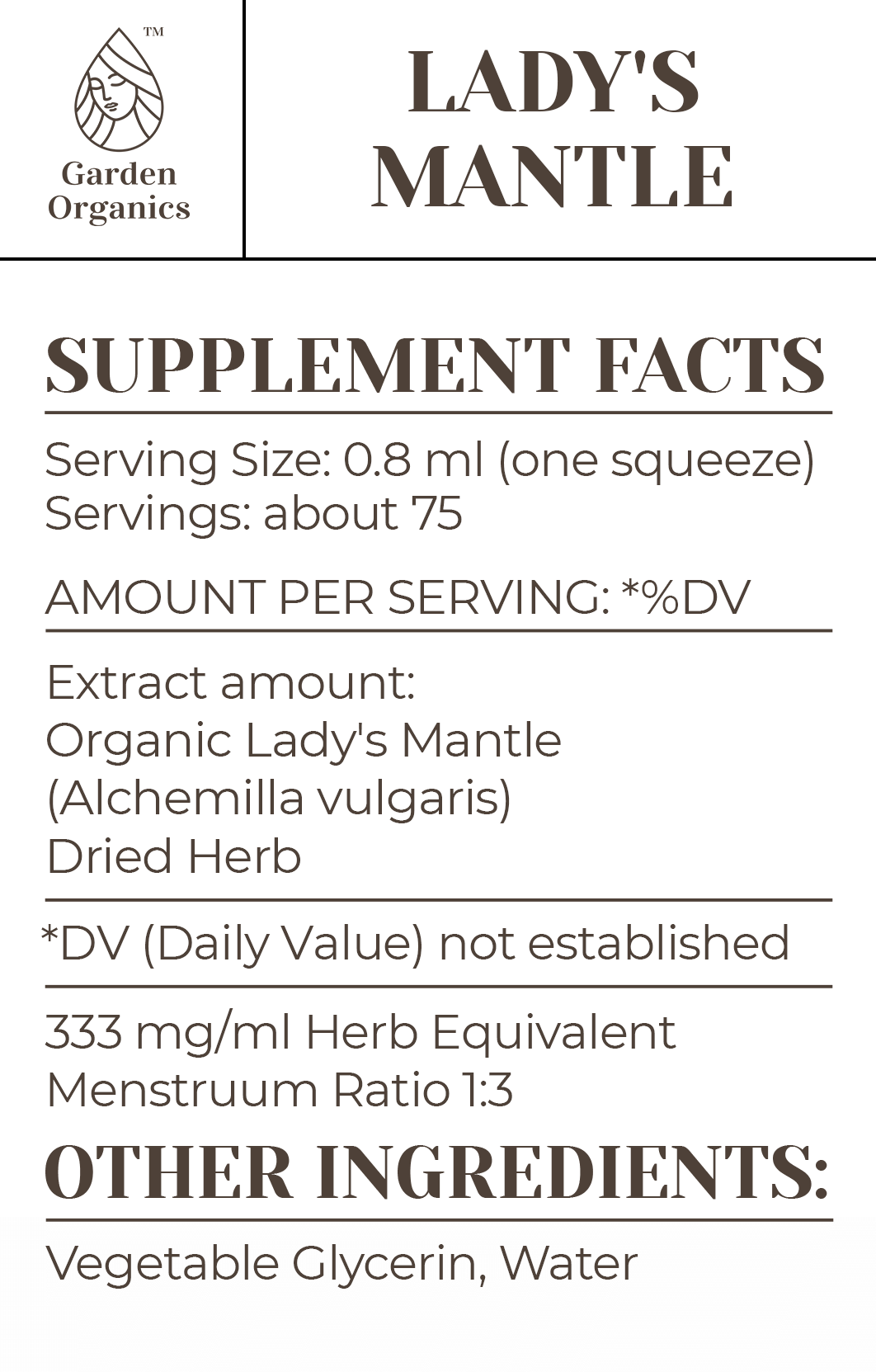 Buy Lady's Mantle Tincture online - Garden Organics