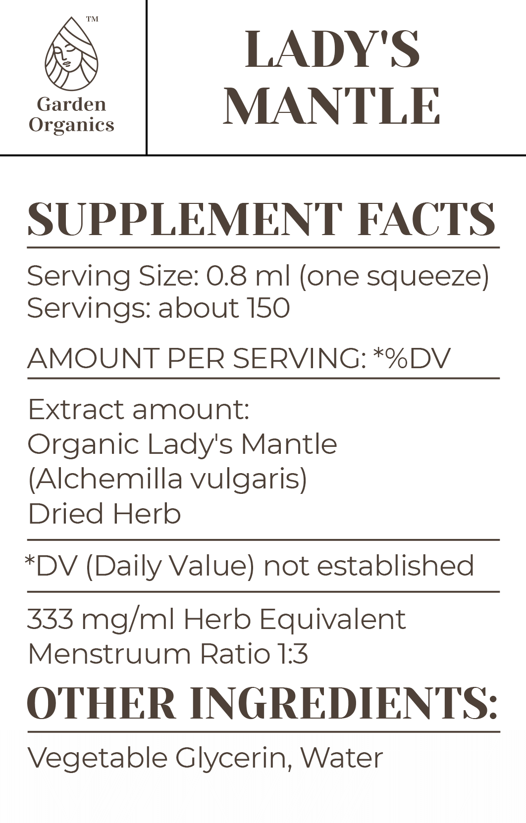Buy Lady's Mantle Tincture online - Garden Organics