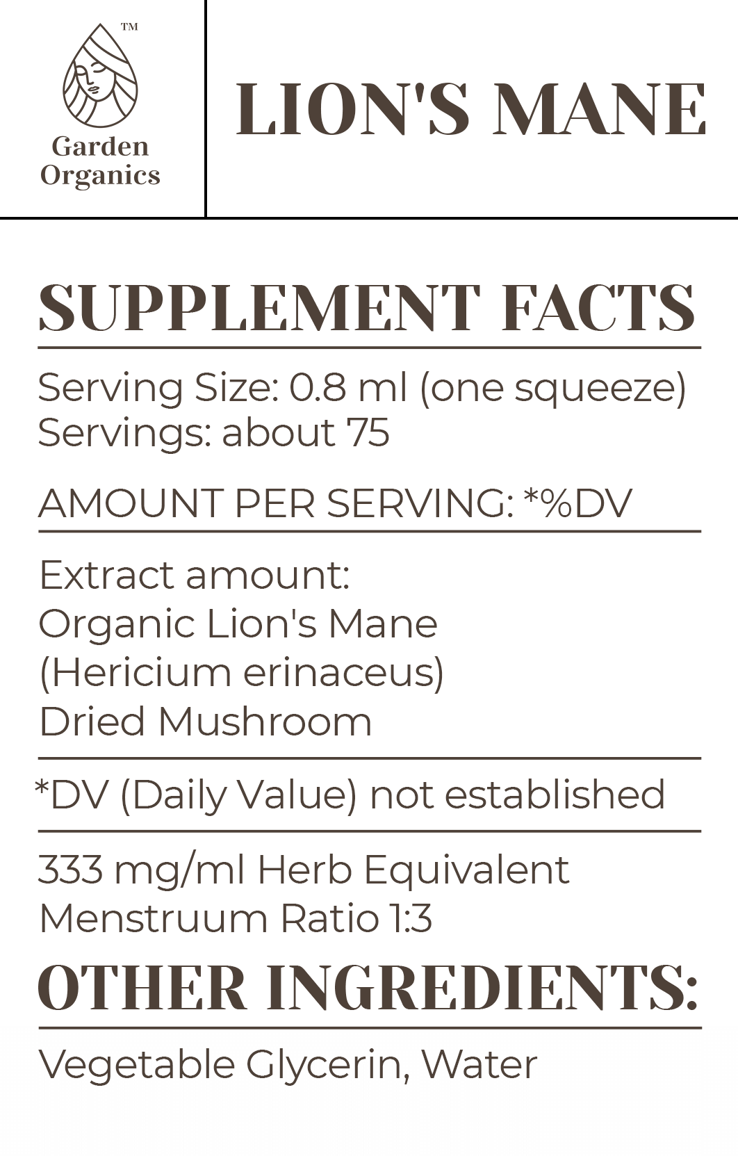Buy Lion's Mane Tincture online - Garden Organics