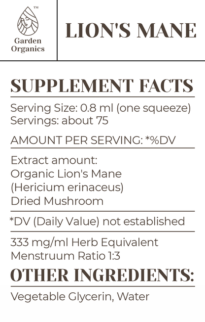 Buy Lion's Mane Tincture online - Garden Organics