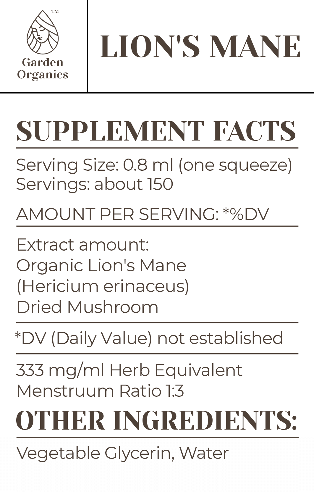 Buy Lion's Mane Tincture online - Garden Organics