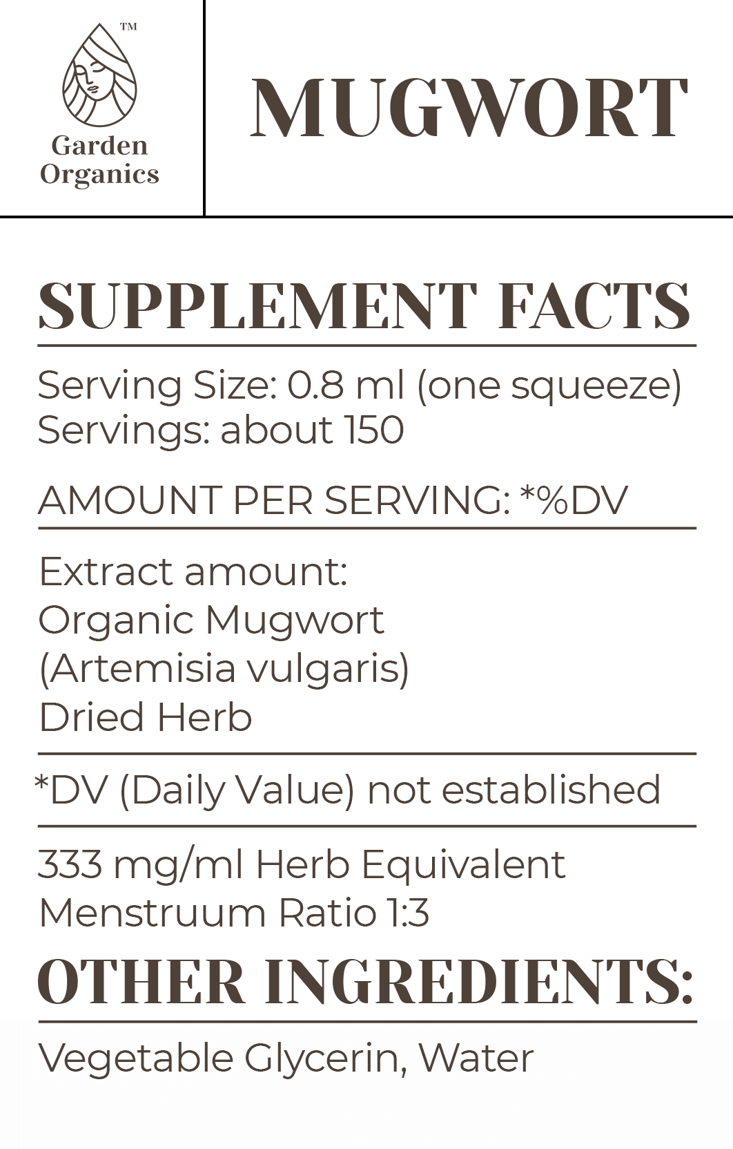 Buy Mugwort Tincture online - Garden Organics