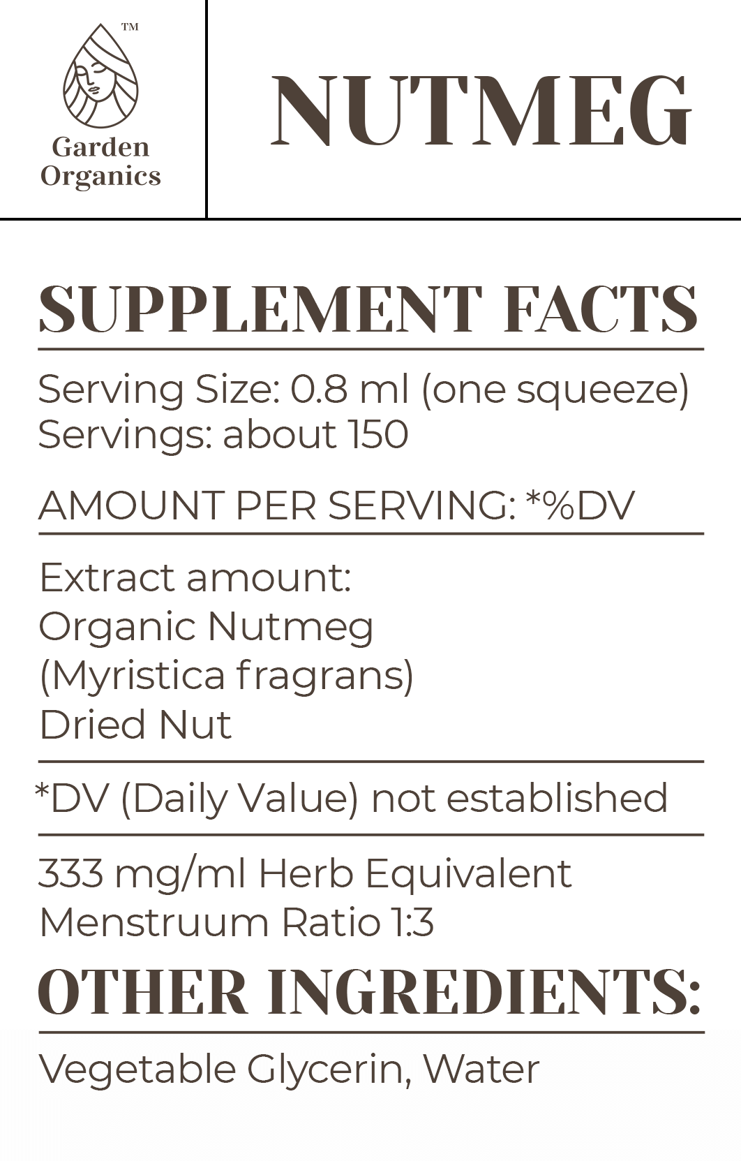 Buy Nutmeg Tincture online - Garden Organics