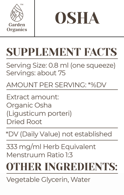 Buy Osha Tincture online - Garden Organics
