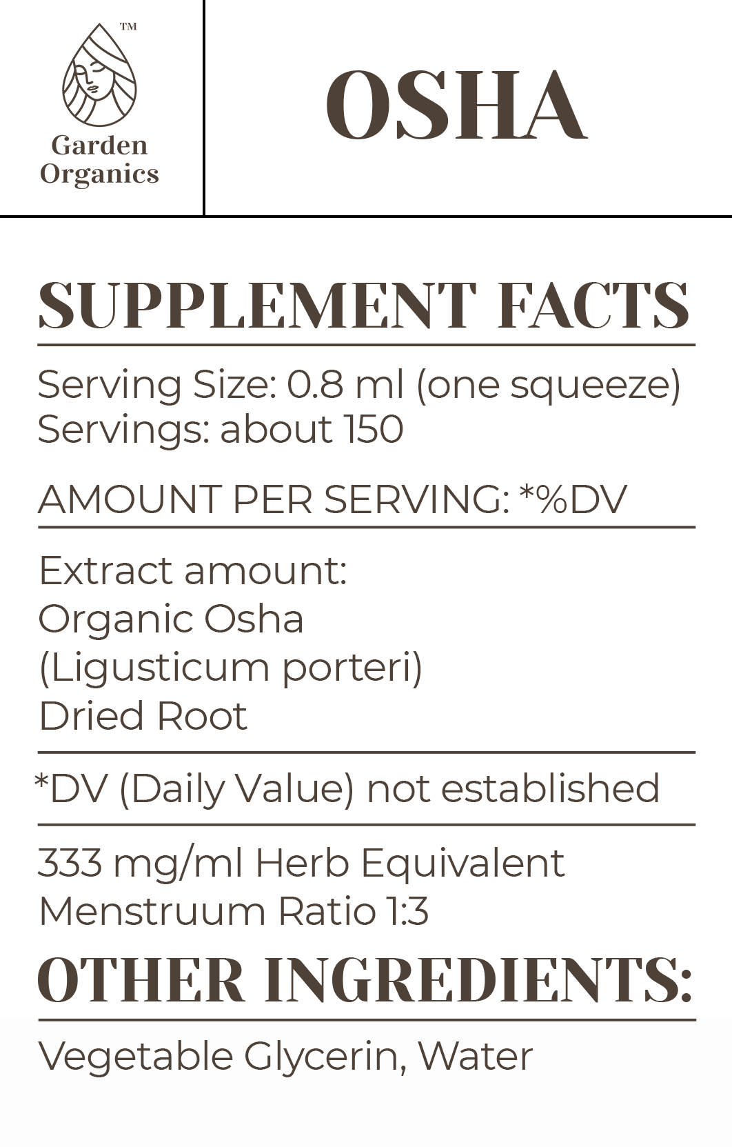 Buy Osha Tincture online - Garden Organics