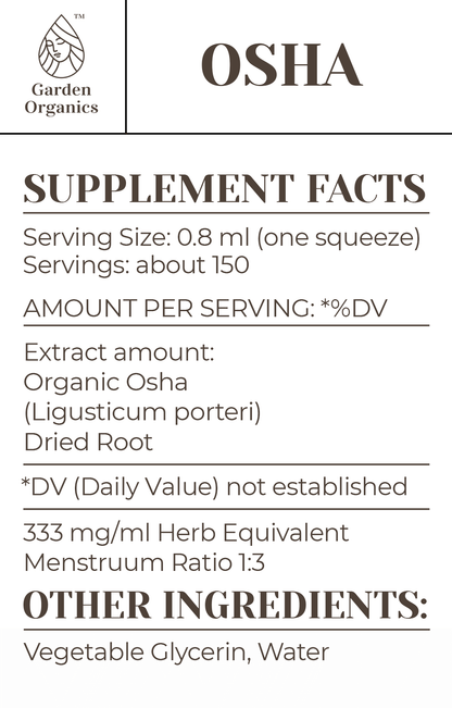 Buy Osha Tincture online - Garden Organics