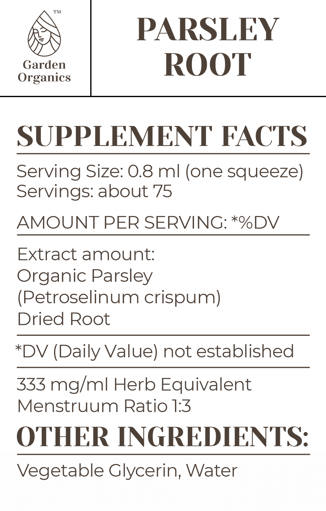 Buy Parsley Root Tincture online - Garden Organics