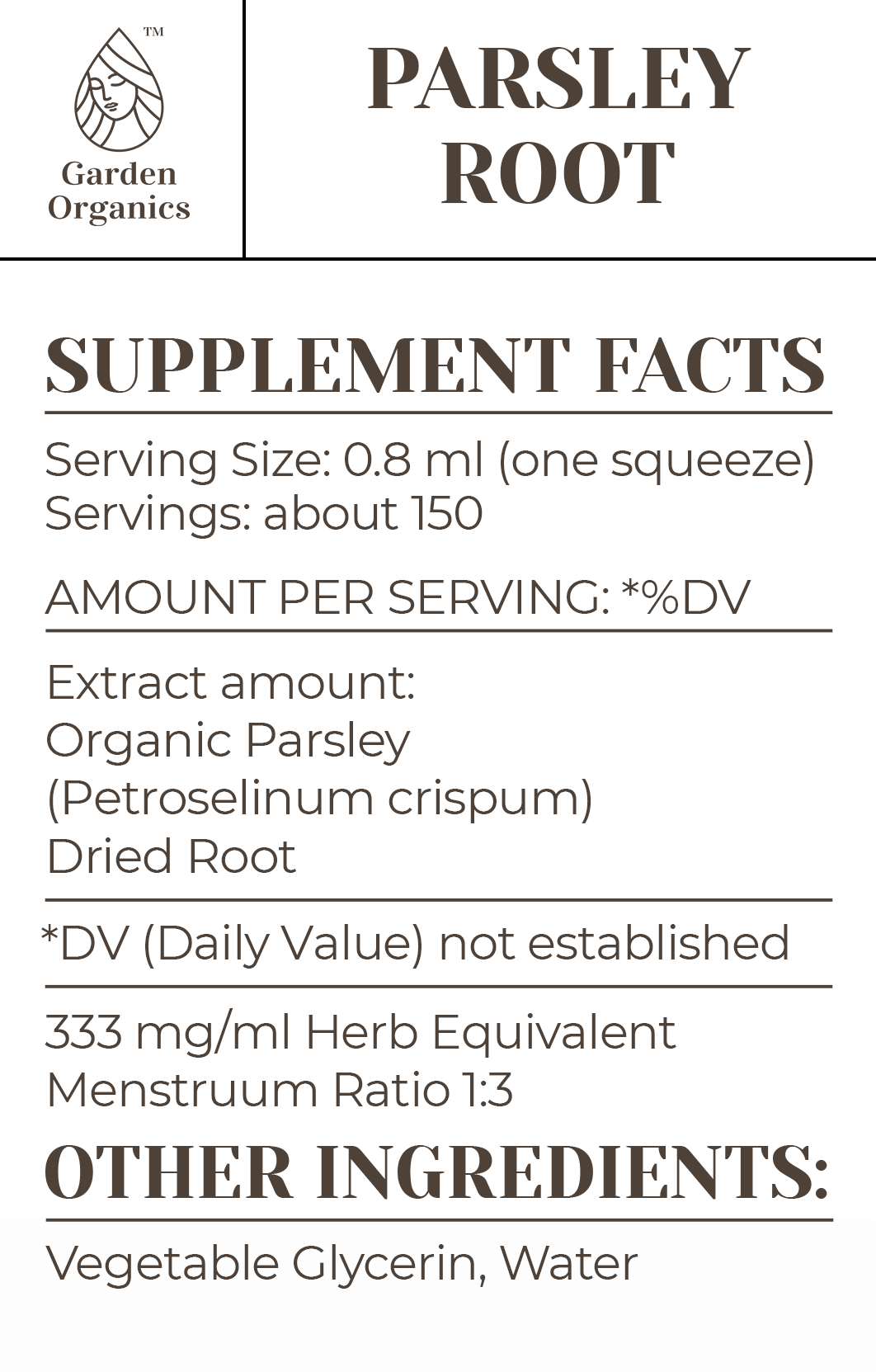 Buy Parsley Root Tincture online - Garden Organics