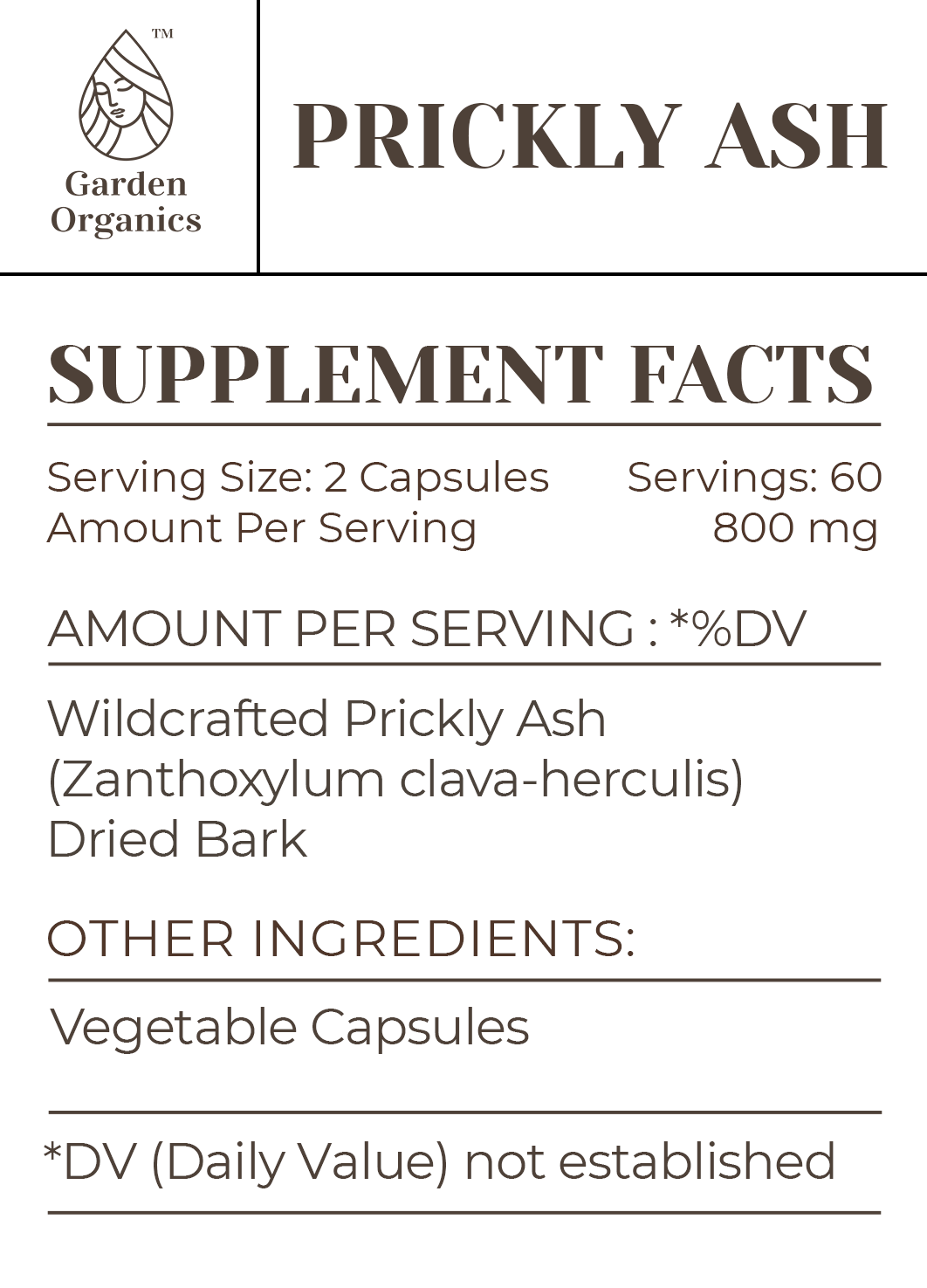 Buy Prickly Ash Capsules online - Garden Organics