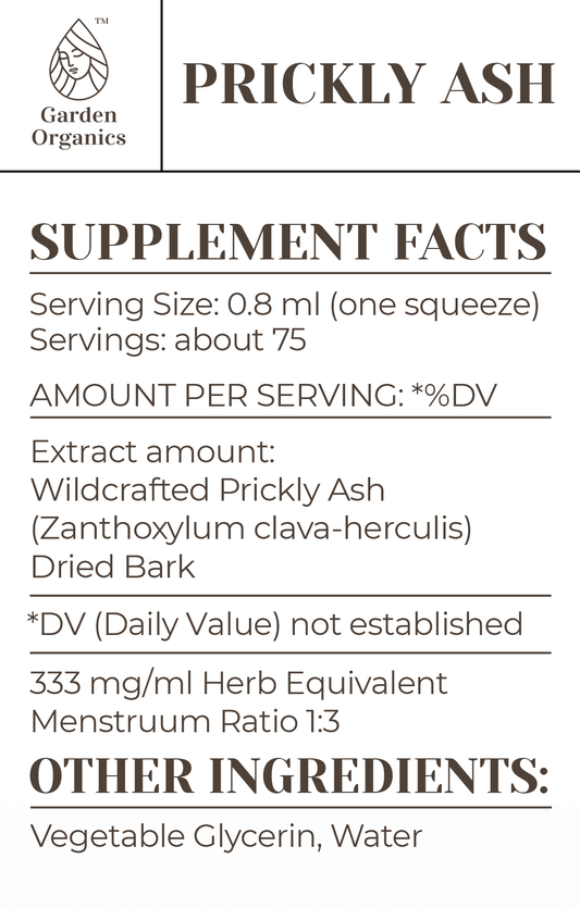 Buy Prickly Ash Tincture online - Garden Organics