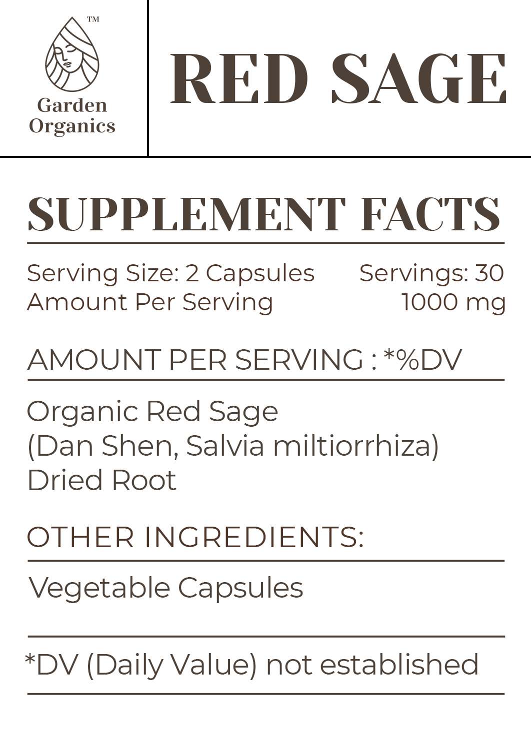 Buy Red Sage Capsules online - Garden Organics