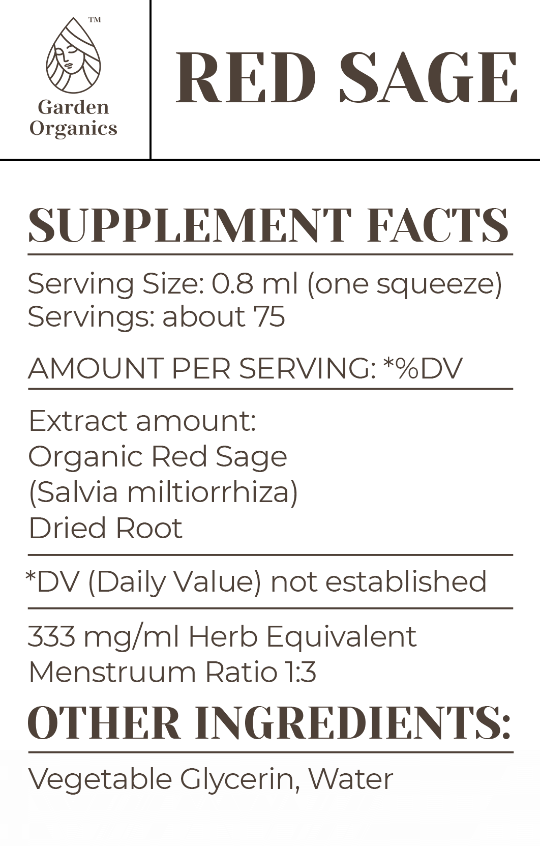 Buy Red Sage Tincture online - Garden Organics