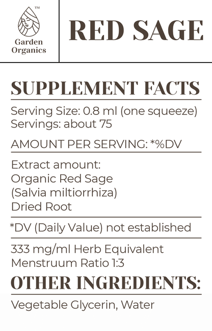 Buy Red Sage Tincture online - Garden Organics