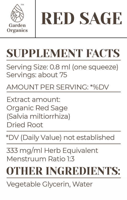 Buy Red Sage Tincture online - Garden Organics