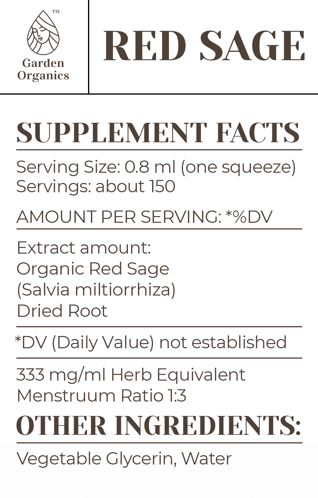 Buy Red Sage Tincture online - Garden Organics