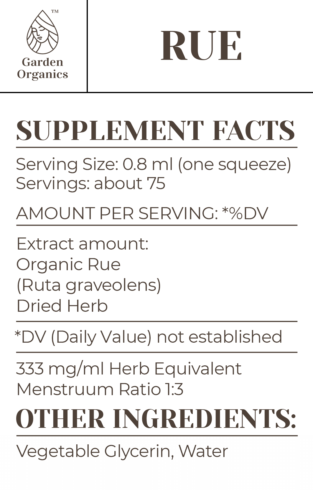 Buy Rue Tincture online - Garden Organics